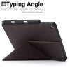 Dual Origami Case Cover For iPad 9.7 (2017 & 2018) With Pen Holder - Leather Brown
