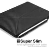Dual Origami Case Cover For iPad 9.7 (2017 & 2018) With Pen Holder - Carbon Fiber