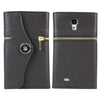 Zipper Wallet Case For Samsung Galaxy S4 - Black