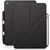 Dual Origami Case Cover For iPad 9.7 (2017 & 2018) With Pen Holder - Leather Black