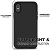 iPhone X Wallet Shockproof Case Cover With Credit Card Slots Holder - Black