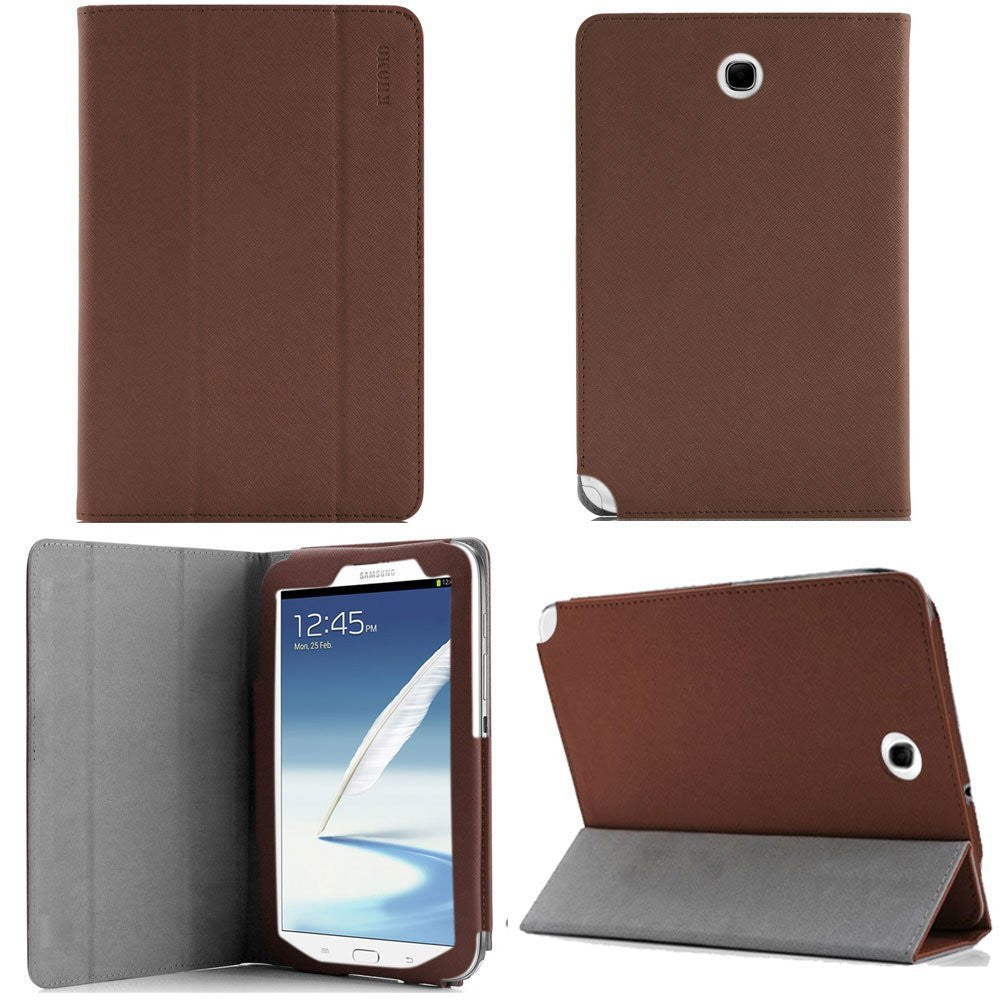 KHOMO ® Brown 3 Fold Leather Cover Case Folio with stand for Samsung Galaxy Note 8.0