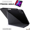 iPad Case Pro 12.9 Case 4th Generation 2020 with Pencil Holder - Dual Origami Series - Carbon Fiber
