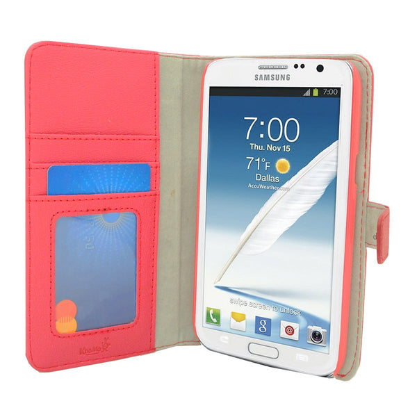 Executive Leather Wallet Case For Samsung Galaxy Note 3 - Pink