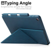 Dual Origami Case Cover For iPad 9.7 (2017 & 2018) With Pen Holder - Twill Blue
