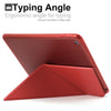 Dual ORIGAMI Case Cover For Apple iPad 9.7 (2017 & 2018) Ultra Slim Transparent Protector - Red