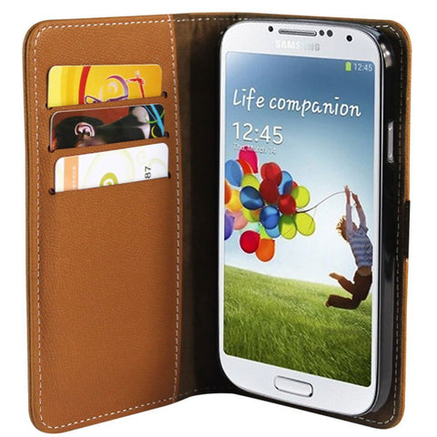 Wallet Case for Samsung Galaxy S4 - Brown
