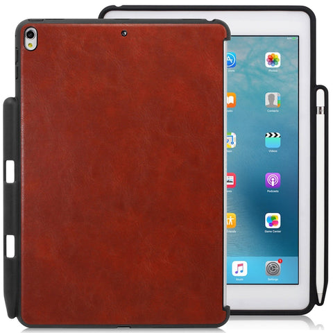 Companion Cover Case For Apple iPad Pro 10.5 Inch With Pen Holder Leather Brown