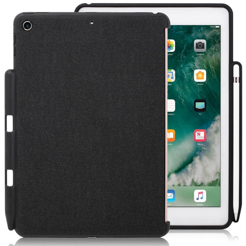 Companion Cover Case For iPad 9.7 (2017 & 2018) With Pencil Holder - Charcoal