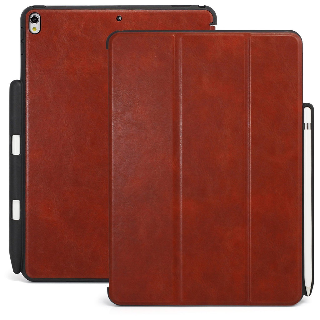 Dual Case Cover With Pen Holder For Apple iPad Pro 10.5 Inch - Leather Brown
