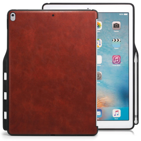 Case Cover Companion With Pen Holder For Apple iPad Pro 2nd Generation 12.9 - Leather Brown