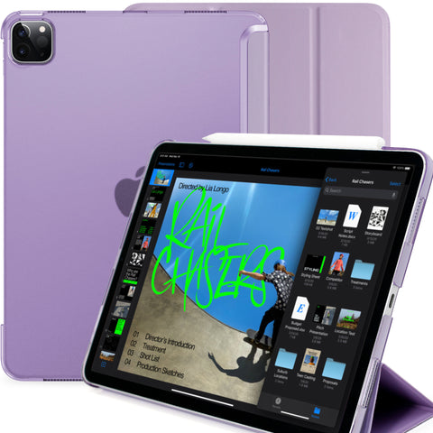 iPad Pro 11 Case 2nd Generation 2020 - Dual Hybrid See Through Series - Supports Pencil Charging - Purple