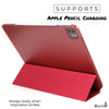 iPad Pro 12.9 Case 4th Generation 2020 - Dual Hybrid See Through Series - Supports Pencil Charging - Red