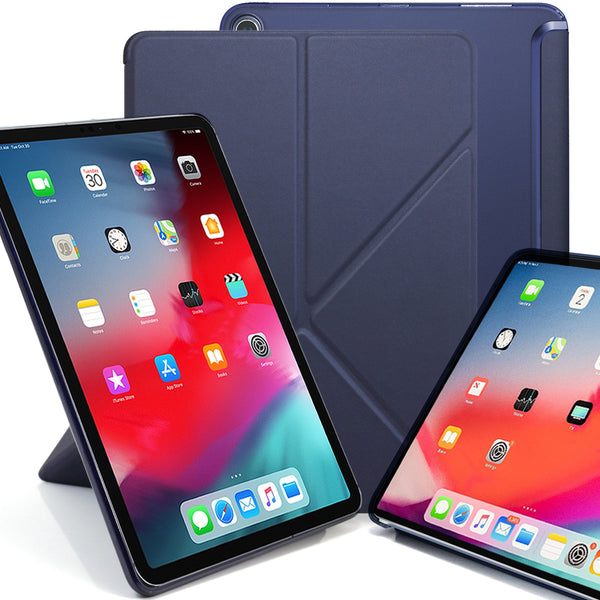 Origami Dual Case Cover For Apple iPad Pro 11 Inch See Through Horizontal & Vertical Display - Navy Blue