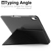 Origami Dual Case Cover For Apple iPad Pro 12.9 Inch 3rd Generation See Through Horizontal & Vertical Display - Carbon Fiber