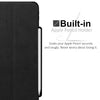 Dual Case Cover With Pen Holder For Apple iPad Pro 12.9 Inch 3rd Generation Super Slim Support Pencil Charging - Leather Black